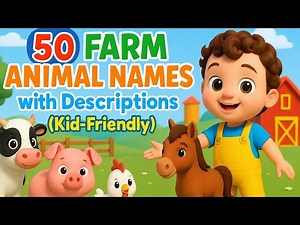 50 Farm Animal Names With Description, Kids educational videos #abc #kidslearning #farmanimals