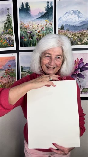 This painting of Yosemite was done from a photograph taken by my sister, Frances Krebs. She is an oil painter. We painted together this weekend and here is my watercolor version! #fyp #landscape #yosemite