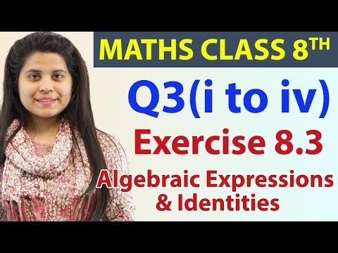 Q 3(i) to (iv) - Ex 8.3 - Algebric Expressions & Indentities - Maths Class 8th - Chapter 8, CBSE