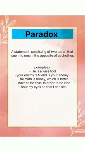 paradox||Literary Terms||English literature #englishliterature #englishgrammar #educationalvideo