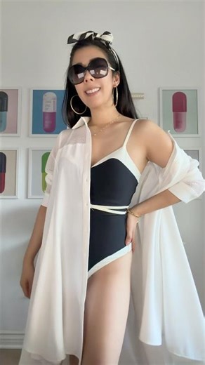 Black and White One Piece Swimsuit #islandstyle #vacationmode #oldmoneyaesthetic #summerstyle #ootd