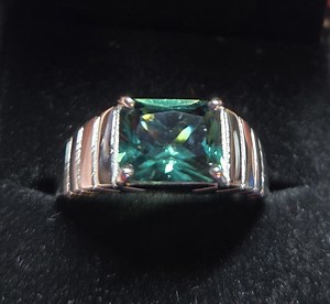 Men's Alexandrite Color-change Rectangular Ring, 8x10mm Synthetic Gem, Green to Purple, See Video! 925 Sterling Ring. Velvet Box - Etsy
