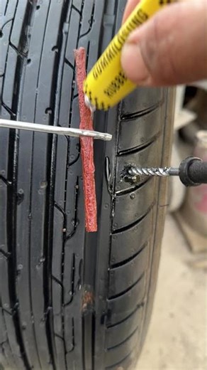 Tubles side wall kit repair short video #automobile #rotatingtire #diy