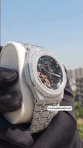 Moissanite AP Skeleton Watch For Men Iced Out Watch