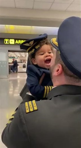 Little Pilot Calls “ATTENTION!” Inside the Airport 😂#FunnyShortClip#MustWatchShort #FeelGoodVideo