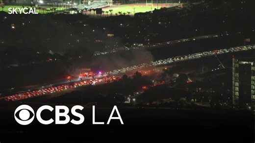 405 Freeway closed in Westchester after grass fire ignites along roadway