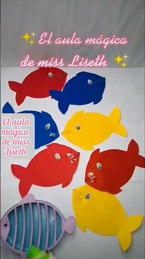 Peces de colores - Material didáctico para maestras #maestra #profesora #aprendojugando #docente