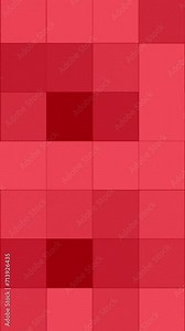 Square shapes placed together forming a grid flashing and changing color creating an effect of moving and morphing pixels. Red color Square grid moving and blinking slowly changing color.
