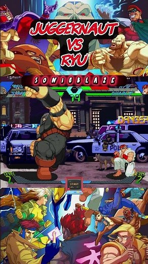 JUGGERNAUT destroys RYU in X-Men vs Street Fighter 🧱🥋
