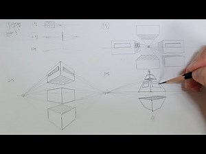 투시도법(원근법) 10분 정리 / 1점 투시 / 2점 투시 / 3점 투시
