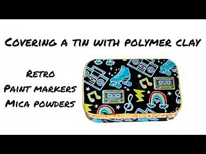 Learn to cover a tin box using polymer clay and a silkscreen, 80's theme