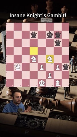 Knight's Gambit Queen Sacrifice Checkmate — Brutal Chess Finish