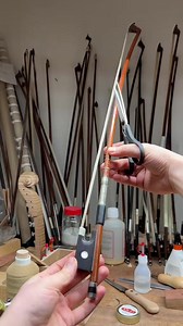 Cello Bow Maintenance 🎻🙌 #geige #violin #luthier #woodcraft #workshop #violinmaker #wood #cello #viola | Jessica.violins