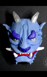 Painting up the mini oni masks. These two are based off Raijin and Fujin, god of thunder and god of wind. #raijin #fujin #sculpture #artistsofinstagram #japanese #japanesemythology #resinart #resin #oni | Creatures of Nat