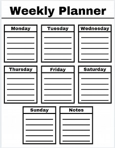 Printable and Simple Weekly Planner for Organizing, Digital Download - Etsy Canada