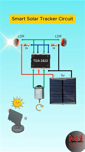 Smart Solar Tracker Circuit Using LDR & TDA2822 #shorts #shortvideo #experiment #shortsfeed #viral