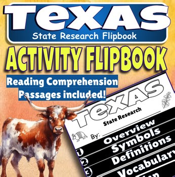 All about Texas State Facts and Fun Activities | Reading Passages FlipBook   Map