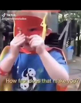 Kid falls down as the flash