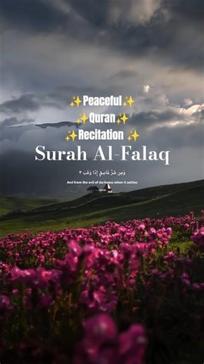 ✨ Peaceful Quran Recitation - Surah Al-Falaq with Lyrics #allah #peace #quran