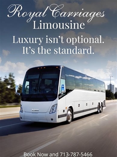 Looking for a dependable and elegant transportation solution? Royal Carriages Limousine is your trusted choice. Our service is designed for those who value comfort, professionalism, and a premium experience every time they travel. Book now and secure your ride with confidence. 📞 Book now: 713-787-5466 #RoyalCarriagesLimousine #EliteTransport #HoustonLuxury #BookEarly #TravelSmart #LimoLife