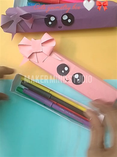 DIY CUTE PAPER GEOMETRY BOX IDEA 🤍🌼 #foryou #craft #diy #papercraft #handmade
