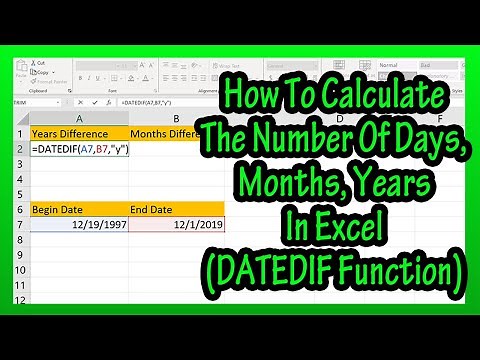 How To Calculate The Number Of Days Months Years Between 2 Dates Using The DATEDIF Function In Excel