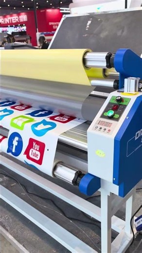 DMAIS High speed roll to roll vinyl/sticker laminating machine with cutters