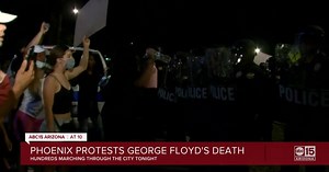 VIDEO: Police declare "unlawful assembly" during Phoenix protest