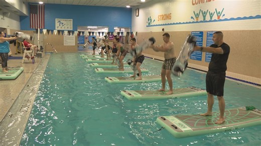 Lake County YMCA's floating HIIT workouts on Boga boards