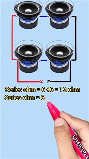 🔊🔊 speaker series and parallel connection calculate #shorts