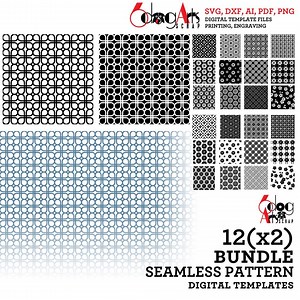 12(x2) SVG Bundle Seamless Pattern Digital Template Files Laser Cricut Cutting Instant Download JB-2111 - Etsy Canada