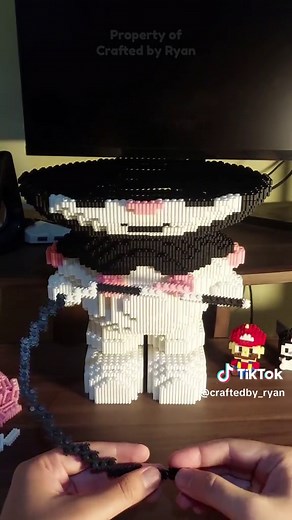 (Step 3) DIY Kuromi Nano Blocks (Kepala Part 1) 💞 #diy #bricks #lego #sanrio #kuromi #craft