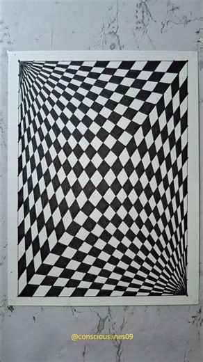 Amazing Optical Illusion Drawing | Satisfying Black & White Op Art