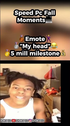 Speed PC falling moments😂 #viral #ishowspeed #fall #pcgaming #streamer