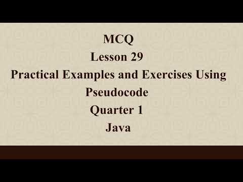 Practical Examples and Exercises Using Pseudocode | Q1 Java L29 P1 | SMILE ROAD