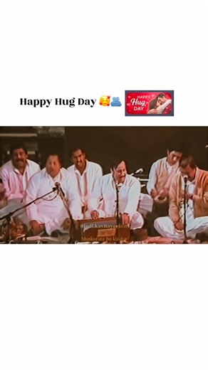 SURAJ GOYAL on Instagram: "Happy Hug Day🥰🫂 . Follow//- @hindi.kavitayeeinn for more ✨ . Mention your stories ❣️ . Nusrat Fateh Ali Khan was a legendary Pakistani Qawwali singer, born on October 13, 1948, in Faisalabad. He belonged to a family with a 600-year tradition in Sufi music. With his powerful voice and soulful performances, he modernized and globalized Qawwali. Nusrat gained international fame through collaborations with Western artists like Peter Gabriel and Michael Brook. His famous