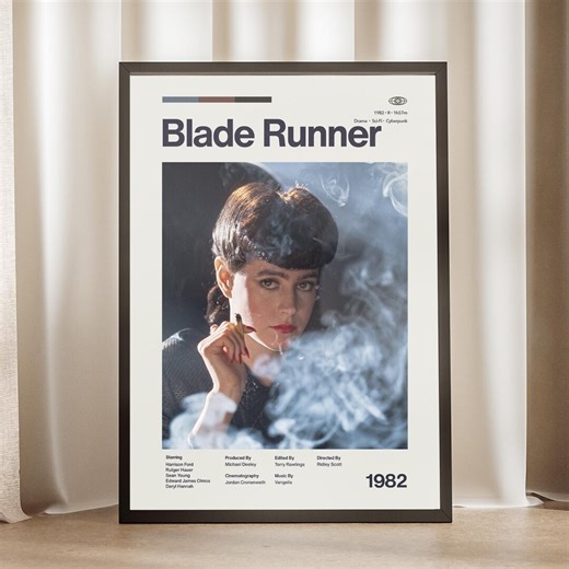 Blade Runner Movie Poster - Harrison Ford Poster - Ridley Scott Movie - Sci-fi Print - Vintage Movie Film Art - Midcentury Wall Art - Etsy