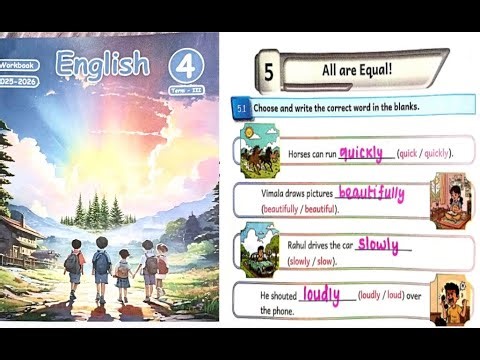 All are Equal 4th standard English work book kattagam5 term 3 nangam vaguppu 2025-26