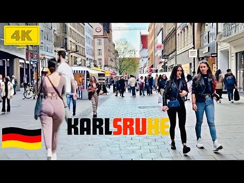 Walking Tour Karlsruhe Germany | City of the Fan | 4K City Walk #walking #walkingtour #germancity