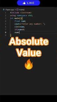 C++ Beginner Project | Absolute Value