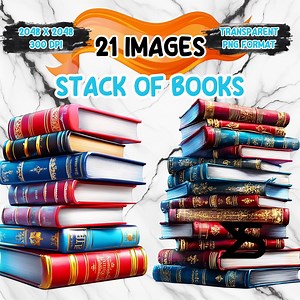 Watercolor Stack of Books PNG Image With Transparent Background, Clipart Bundle, Commercial Use, Digital Download, Instant Download - Etsy