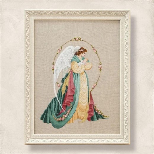 Cross Stitch Guardian Angel Pattern for Embroidery, Miss, Queen Festive Design, Lady Lace Design, PDF   XSD Saga Pattern Digital Download - Etsy