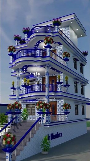 2026 Modern Village House Elevation 🏡 #elevation #house #housedesign #home #song #3d #hindisong