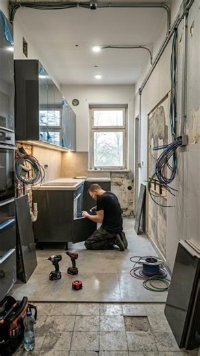Futuristic Kitchen Transformation 😱 From Ruins to High-Tech Luxury