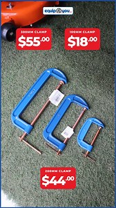 These Silverline G-Clamps are ideal for hold wood or metal securely and feature a robust, corrosion-resistant cast iron frame. Prevent weld spatter from sticking with copper-plated thread. 100mm Clamp - $18 200mm Clamp - $44 300mm Clamp - $55 Visit us at our Wildey, St. Michael or Jackson, St. Thomas stores, shop online at Equip4You.com, or call us at 426-9999 / 425-9999. #Equip4You #silverline #clamp #gclamp #woodwork #metalwork #welding | Equip4you