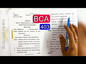BCA 403 Software Engineering | CCSU BCA 4th Sem Last Year Paper | 2nd Year Exam 2024