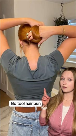 Magic ✨😱? No tool hair bun #hairtutorial #hairstyle #hairbun #shorts