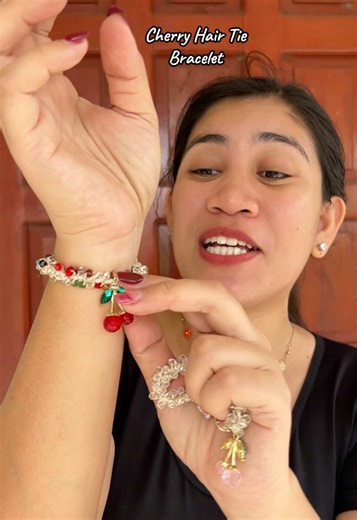 DIY Cherry Hair Tie Bracelet Tutorial