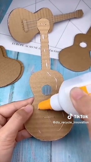 Recycle,make toy guitars out of cardboard#creative #handmade #diy #interesting #decoration #forkids #kidsdiy#creativehandmade #recycle