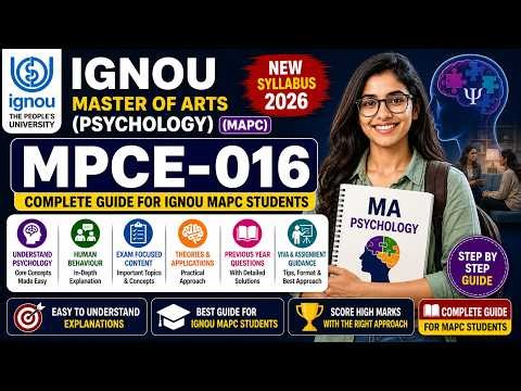 IGNOU MA Psychology MPCE 016 | Step by Step Complete Guide